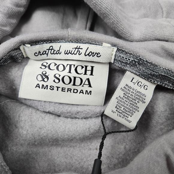 NWT Scotch & Soda Fleece Gray Men's Pullover Hoodie Graphic Spellout size Large - Picture 11 of 16